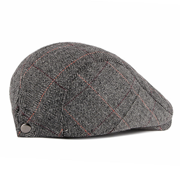 Men's British Style Classic Check Wool Beret