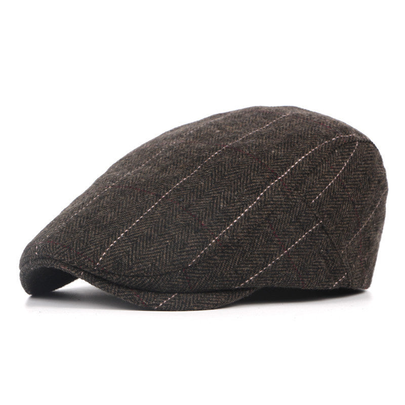 Men's British Style Classic Check Wool Beret