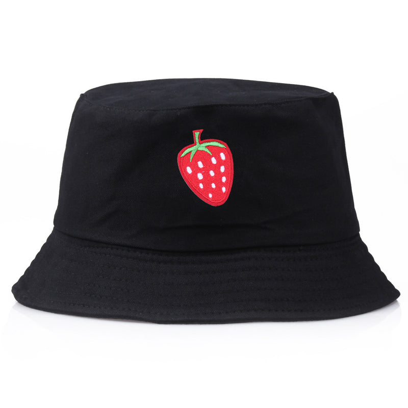 Embroidered strawberry sunscreen sun hat fisherman hat