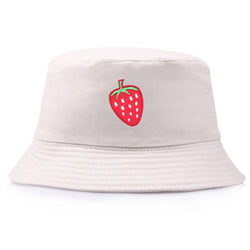 Embroidered strawberry sunscreen sun hat fisherman hat