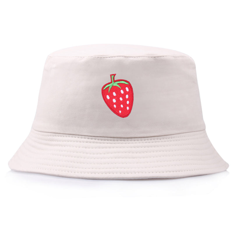 Embroidered strawberry sunscreen sun hat fisherman hat