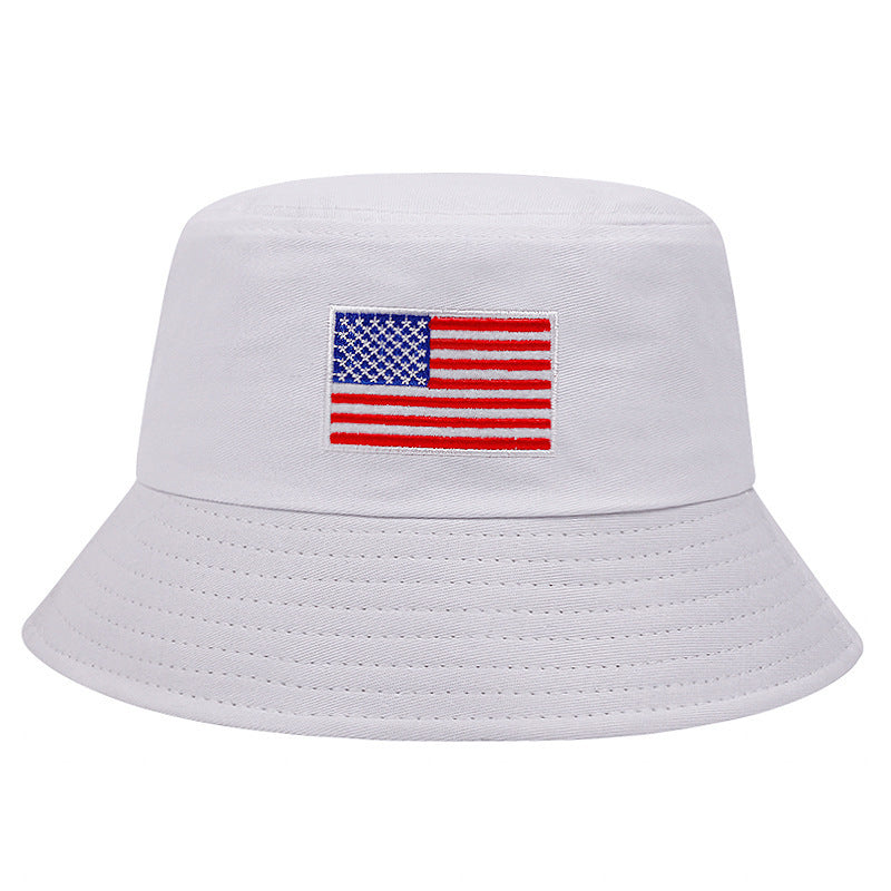 Stars And Stripes Embroidered Fisherman Sun-proof Bucket Hat