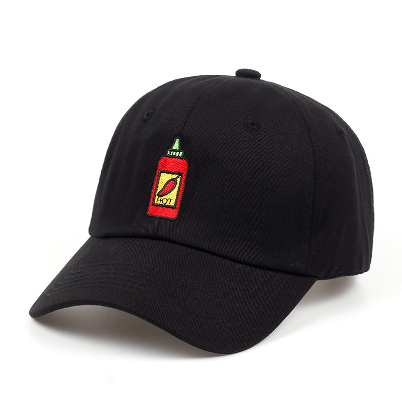 Hot sauce bottle embroidery baseball cap