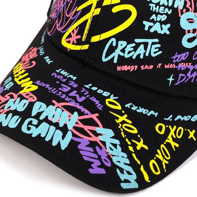 Colorful Graffiti Hip Hop Baseball Cap Casual Sun-proof