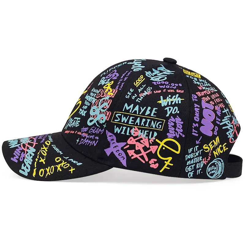 Colorful Graffiti Hip Hop Baseball Cap Casual Sun-proof