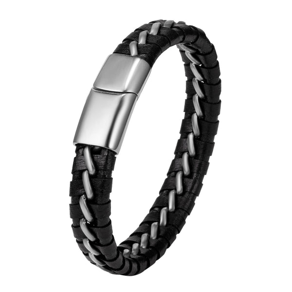 Woven leather bracelets for men