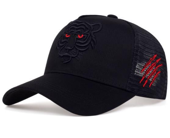 Men's Fashion Tall Crown Tiger Head Embroidered Baseball Hat