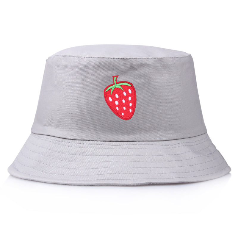 Embroidered strawberry sunscreen sun hat fisherman hat