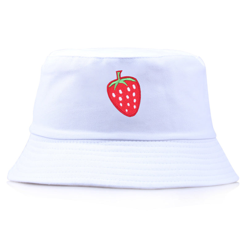 Embroidered strawberry sunscreen sun hat fisherman hat