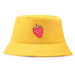 Embroidered strawberry sunscreen sun hat fisherman hat