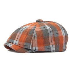 Fashion Plaid Octagonal Cap Children