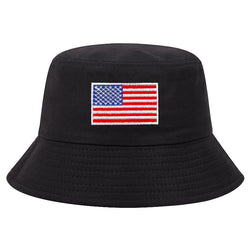 Stars And Stripes Embroidered Fisherman Sun-proof Bucket Hat