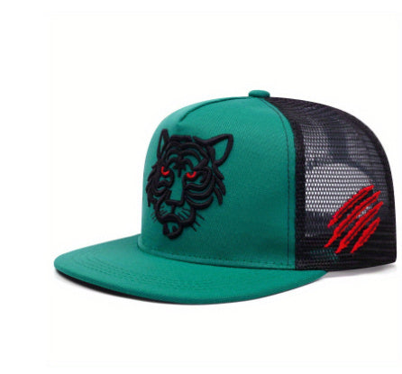 Men's Fashion Tall Crown Tiger Head Embroidered Baseball Hat