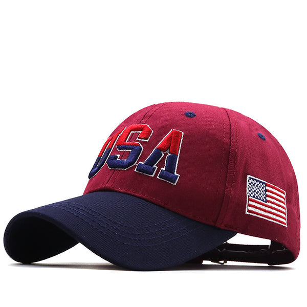 Letter USA Embroidery Baseball Cap Couple Outdoor